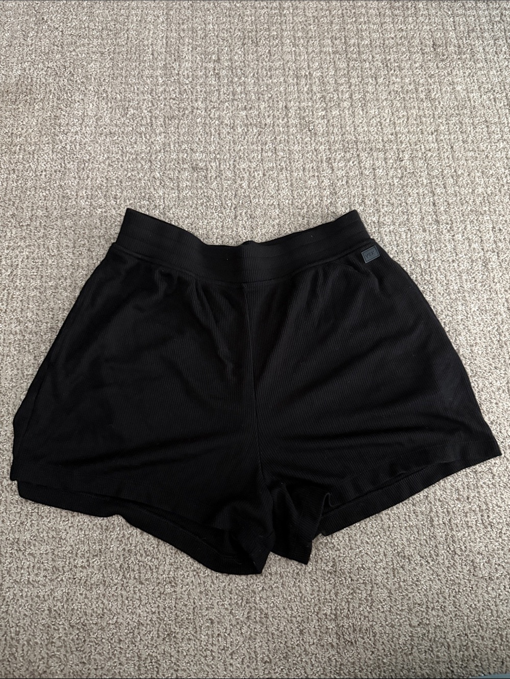 VSX Black Ribbed Athletic Shorts for Women